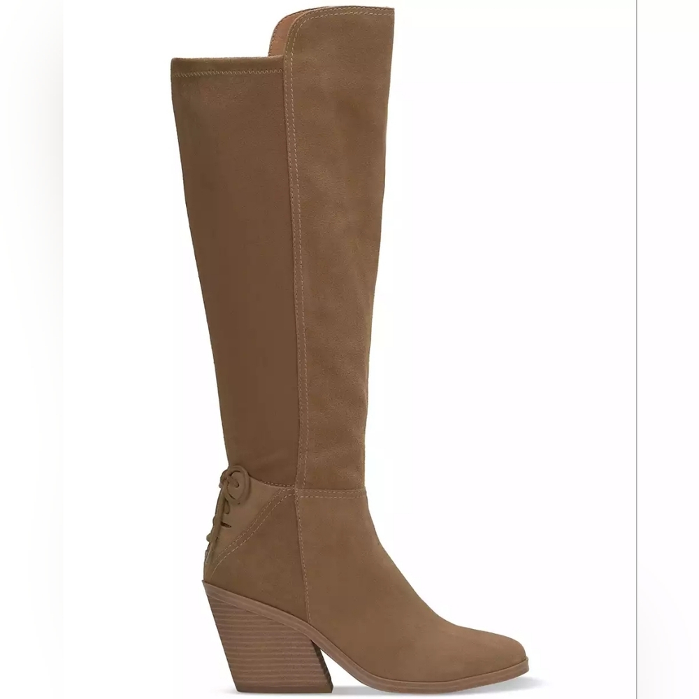 Lucky Brand Mekinna Trendy Y2K Suede Brown Knee-High Women's Boots, 10M